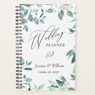 Eukalyptus Greenery Watercolor Hochzeitsplaner Planer
