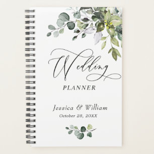 Eukalyptus Greenery Watercolor Hochzeitsplaner Planer