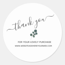 Eukalyptus Greenery Watercolor - Ihr Unternehmen Runder Aufkleber