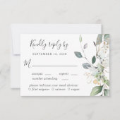 Eukalyptus Greenery Watercolor Meal Option Wedding RSVP Karte (Vorderseite)