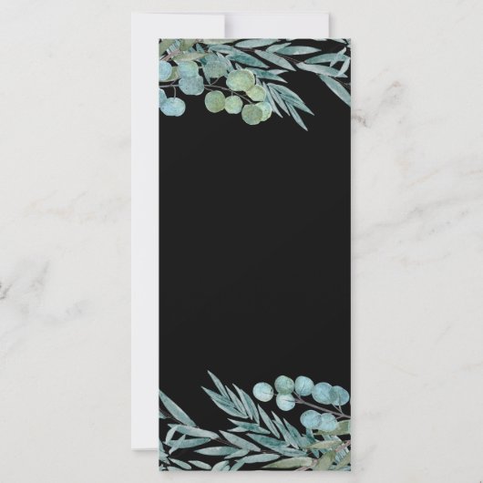 Eukalyptus Greenery Watercolor Programmkarte (Rückseite)