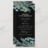 Eukalyptus Greenery Watercolor Programmkarte (Vorne/Hinten)