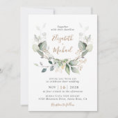 Eukalyptus Greenery Watercolor QR Code Wedding Einladung (Vorderseite)