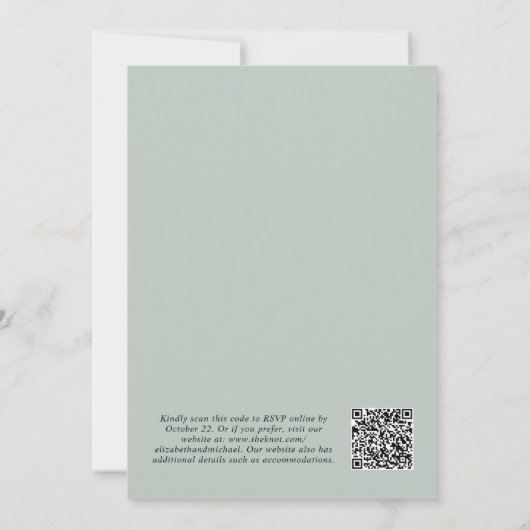 Eukalyptus Greenery Watercolor QR Code Wedding Einladung (Rückseite)