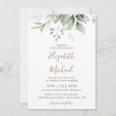Eukalyptus Greenery Watercolor QR Code Wedding Einladung (Vorderseite)
