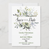 Eukalyptus Greenery Watercolor Save the Date Einladung (Vorderseite)