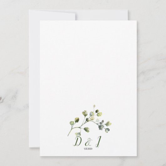 Eukalyptus Greenery Watercolor Save the Date Einladung (Rückseite)