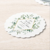 Eukalyptus Greenery Watercolor Save the Date Untersetzer (angewinkelt)