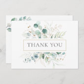 Eukalyptus Greenery Watercolor - Vielen Dank (Vorne/Hinten)