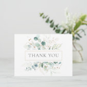 Eukalyptus Greenery Watercolor - Vielen Dank (Stehend Vorderseite)