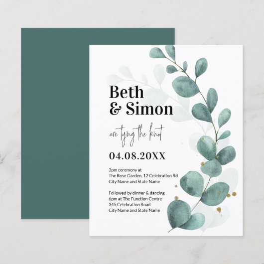 Eukalyptus Greenery Watercolor Wedding (Vorne/Hinten)