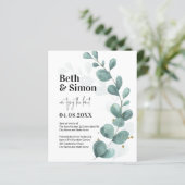 Eukalyptus Greenery Watercolor Wedding (Stehend Vorderseite)