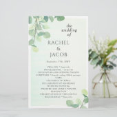 Eukalyptus Greenery Watercolor Wedding (Stehend Vorderseite)