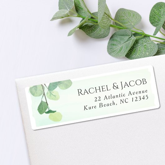 Eukalyptus Greenery Watercolor Wedding Address