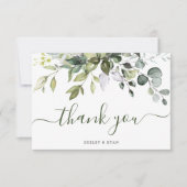 Eukalyptus Greenery Watercolor Wedding Dankeskarte (Vorderseite)