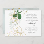 Eukalyptus Greenery Watercolor Wedding Einladung (Vorne/Hinten)