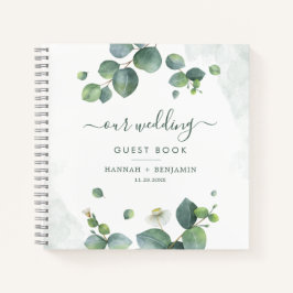 Eukalyptus Greenery Watercolor Wedding Gästebuch Notizblock