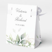 Eukalyptus Greenery Watercolor Wedding Geschenkschachtel (Rückseite)
