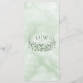 Eukalyptus Greenery Watercolor Wedding Menu Menükarte (Rückseite)