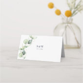 Eukalyptus Greenery Watercolor Wedding Platzkarte (Rückseite)
