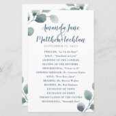 Eukalyptus Greenery Watercolor Wedding Program (Vorne/Hinten)