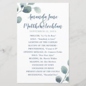 Eukalyptus Greenery Watercolor Wedding Program (Vorderseite)