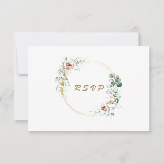 Eukalyptus Greenery Watercolor Wedding RSVP (Vorderseite)