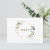Eukalyptus Greenery Watercolor Wedding RSVP Karte (Stehend Vorderseite)