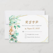 Eukalyptus Greenery Watercolor Wedding RSVP Karte (Rückseite)