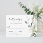 Eukalyptus Greenery Watercolor Wedding RSVP Karte (Stehend Vorderseite)