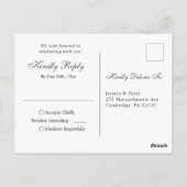 Eukalyptus Greenery Watercolor Wedding RSVP Postkarte (Rückseite)