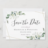 Eukalyptus Greenery Watercolor Wedding Save The Date (Vorderseite)