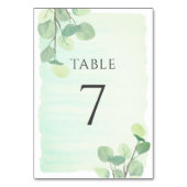 Eukalyptus Greenery Watercolor Wedding Tischnummer (Rückseite)
