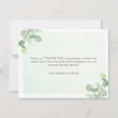 Eukalyptus Greenery Watercolor Wedding Vielen Dank Dankeskarte (Rückseite)
