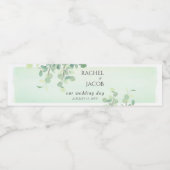 Eukalyptus Greenery Watercolor Wedding Wasserflaschenetikett (Einzelnes Label)