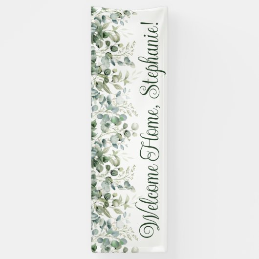 Eukalyptus Greenery Watercolor - Zuhause Long Banner (Vertikal)