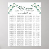 Eukalyptus Greenery Wedding 16 Table Seating Poster (Vorne)