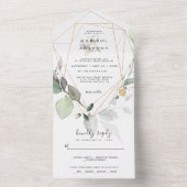 Eukalyptus Greenery Wedding All In One Einladung (Innen Boden)