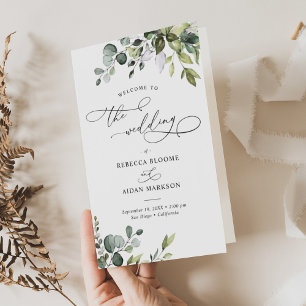 Eukalyptus Greenery Wedding Bi-Fold Programm