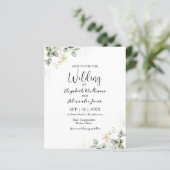 Eukalyptus Greenery Wedding Budget Einladung (Stehend Vorderseite)