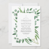 Eukalyptus Greenery Wedding Celebration of Life Ankündigung (Vorderseite)