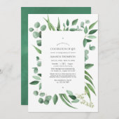 Eukalyptus Greenery Wedding Celebration of Life Ankündigung (Vorne/Hinten)