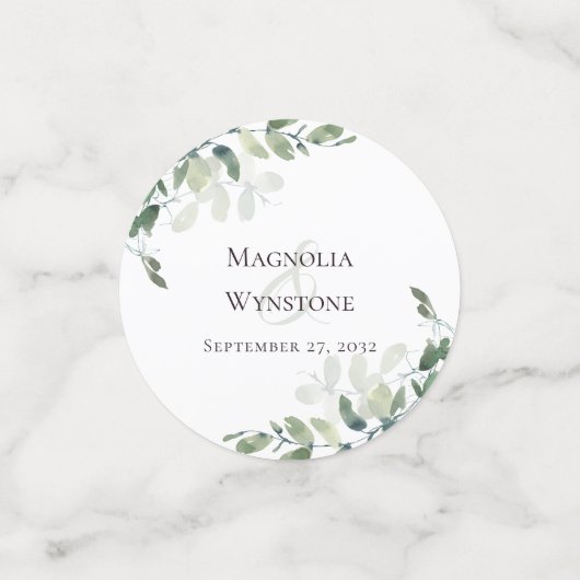 Eukalyptus Greenery Wedding Confetti Konfetti (Klein Vorderseite)