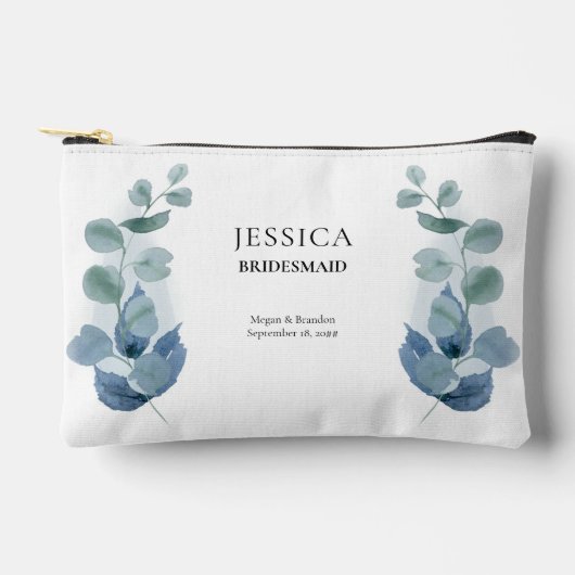 Eukalyptus Greenery Wedding Custom Brautparty Zubehörtasche (Vorderseite)