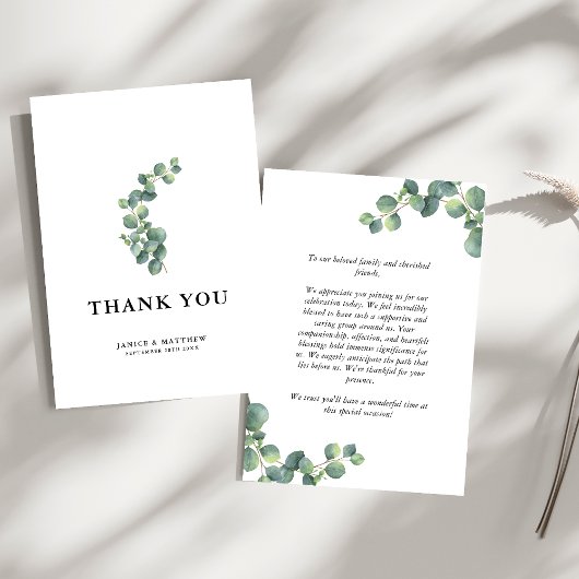 Eukalyptus Greenery Wedding Dankeskarte