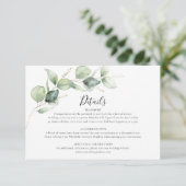 Eukalyptus Greenery Wedding Details Begleitkarte (Stehend Vorderseite)
