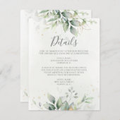 Eukalyptus Greenery Wedding Details Begleitkarte (Vorne/Hinten)