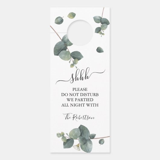 Eukalyptus Greenery Wedding Door Hanger Türanhänger (Vorderseite)