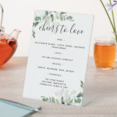 Eukalyptus Greenery Wedding Drinks Menu Sockelschild (In Situ)