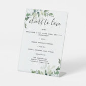 Eukalyptus Greenery Wedding Drinks Menu Sockelschild (Vorderseite)